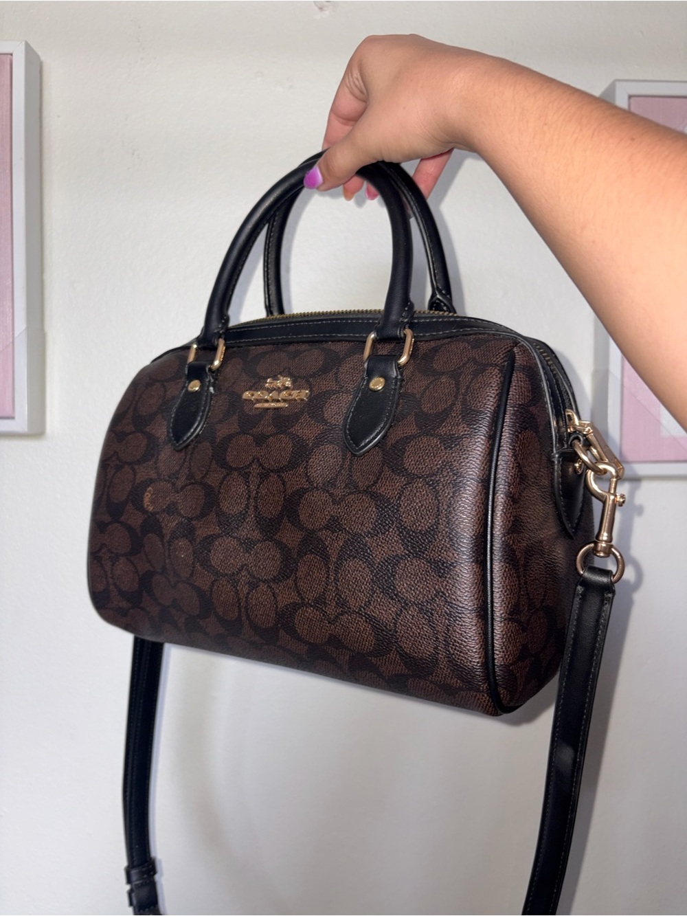 Coach Rowan Satchel Signature Canvas Crossbody Bag CV961